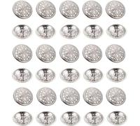 Boutons de remplacement en résine ronde 10 pièces bouton de manteau de costume décor rétro boutons en métal garniture dorée bouton rond boutons de pull ensemble de boutons en métal noir(Silver,2.5X2.5