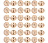 Boutons de remplacement en résine ronde 10 pièces bouton de manteau de costume décor rétro boutons en métal garniture dorée bouton rond boutons de pull ensemble de boutons en métal noir(Golden,1.5X1.5