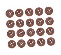 Boutons de remplacement en résine ronde Boutons en bois à quatre yeux, 20 pièces, for vêtements, décor en cristal, boutons en bois marron, pull, boutons de vêtements en cristal(Coffee,2X2cm)