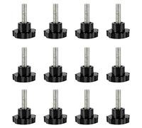 Boutons de Serrage M6 x 40MM, 12 Pièces, Vis de Serrage en Forme Étoile, Tête en Plastique, Tête en Forme d'Oreille pour Machine et Industriel, Noir
