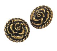 Boutons de style chinois, Boutons vintage en métal doré, 6 pièces, 15/18/20/23 mm, en forme de rose rétro, for couture, travaux d'aiguille, manteaux, robes, tricot, décorations faites à la main(Bronze