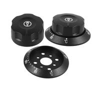 Boutons de Thermostat Noir pour Four et Friteuse Universels 2 Pièces | Plastique, Axe, Réglage 50 à 300 ℃, Commande Précise, Usage Domestique Polyvalent