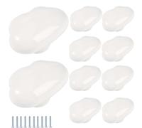 Boutons De Tiroir 10 Pièces Mignon Nuage Chambre D'Enfant Tiroir Monotrou Poignée Armoire Porte Poignée Dessin Animé Armoire Céramique Bouton Nuage Blanc