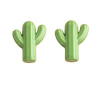 Boutons De Tiroir 2 Pièces Chambre D'Enfant Amour Coquille Dessin Animé Poignée En Céramique Macaron Armoire Porte Tiroir Petite Poignée, Vert Cactus 52 * 43 * 25mm