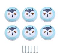 Boutons De Tiroir En Céramique Lot De 6 Poignées En Céramique En Forme D'Animaux Pour Tiroirs Bibliothèques Armoires Portes Petits Boutons Motif Hibou