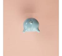 Boutons de tiroir en forme de cochon poignées de meubles pour enfants poignées de bouton de commode en céramique pour armoires et tiroirs poignées de garde-robe, bout de cochon bleu, avec base