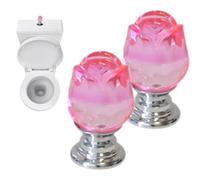 Boutons de tiroir en forme de rose | Bouton poussoir exquis en forme de rose pour réservoir de toilette | Bouton poussoir de toilette en forme de fleur | Accessoires de toilette pour buanderie