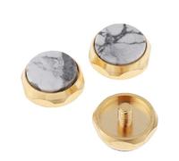 Boutons de trompette polis à la main en laiton - Gris blanc gris