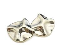 Boutons décoratifs en métal de forme irrégulière dorés, Argent, 20mm, 6 pièces