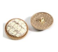 Boutons d'ornement, Lot de 5 boutons 25 mm recouverts tissu à carreaux tweed, tige ronde, for loisirs créatifs et couture(6)