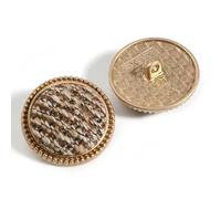 Boutons d'ornement, Lot de 5 boutons 25 mm recouverts tissu à carreaux tweed, tige ronde, for loisirs créatifs et couture(13)
