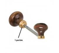 Boutons doubles ronds - rustique - 1 portée - bois et laiton DUBOIS INDUSTRIES