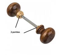 Boutons doubles ronds - rustique - 2 portées - bois et laiton DUBOIS INDUSTRIES