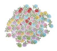 Boutons en bois 2 trous boucles mignon mixte bricolage fait à la main vêtements décoratifs 200 pièces boutons en bois composite sûrs et non irritants de haute qualité pour enfants