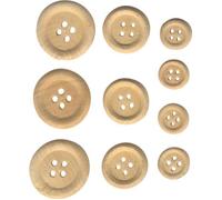 Artemio Boutons en Bois Rond à 12, 17, 22mm 4 Trous 30 pièc.