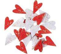 Boutons en bois Coeurs 2x3.2cm 24p. MIX