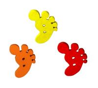 Boutons en Bois Colorés de Pieds 40 Pièces pour Loisirs Créatifs | Boutons pour Vêtements, pour Repriser, Coudre et Réparer, Motif Cartoon, Adaptés Veste et Tissu