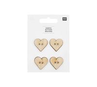 Boutons en Bois en Forme de Cour X4 de : Une Touche d'Amour Naturelle pour vos Créations Bébé(...) - Blanc