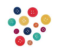 Boutons en bois mix couleurs tailles assorties 30u.
