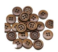 Boutons en bois naturel à 4 trous, for décoration de vêtements, accessoires couture, 50 pièces Pour La Couture(Brown,25mm)