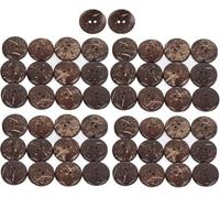 Boutons en bois ronds, texture noix de coco, 50 pièces(11.5mm)