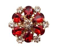 Boutons en cristal métal de 25 mm for veste cardigan cousue à la main avec bouton strass et poignée pour chemise, adaptées à la couture(Brass)