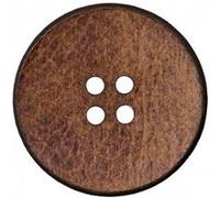 Boutons en cuir recyclé 4 trous 30mm X1 -(...) - Marron