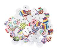 Boutons en forme d'œuf en bois 100 pièces boutons de couture décoratifs colorés avec perforations pour bricolage artisanat tricot vêtements couture et décoration de la maison