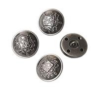 Boutons en métal avec tige 2,5 cm 25 mm pour un Blazer vestes, Costumes, un ensemble de 10 pcs Antique Silver