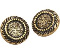 Boutons en Métal Doré Rond Rétro pour Vêtements Femmes Antiques Manteau Costume Blazer Boutons en Bronze Blanc, White, 15mm 6pcs