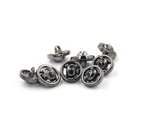 Boutons en métal exquis creux Squelette Unisexe Combinaison Veste pour homme Button, Lot de 10, noir, 20 mm