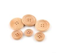 Boutons en pour bois Naturel 20pcs 6 Tailles Différentes Boutons | 20 assorties, diamètres 11.5-23mm, finition lisse, , aspect authentique( 12.5mm)
