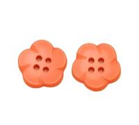 Boutons En Résine 10/20/50pcs boutons de fleurs en résine 18mm couleur vêtements bricolage bouton décoratif pull quatre yeux cousus à la main(Orange,50pcs)