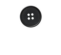 Boutons en résine 10 pièces 15mm/25mm for accessoires et vêtements de mode, conception ronde avec quatre trous Pour Vestes et Uniformes(Black-10pcs,15mm)