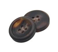 Boutons en résine imitation corne, grands boutons décoratifs pour vêtements et accessoires de couture DIY, Brun, 21mm, 10 pièces
