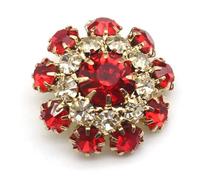 Boutons en strass 5 pièces de boutons en strass fleur métal 20mm, accessoires décoratifs robe couture mariage faits à la main, bricolage(Color 1)