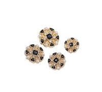 Boutons En Strass Boutons en métal à diamant coloré for chemises, pulls, manteaux et décoration de vêtements for femmes(Black,18mm-10pcs)