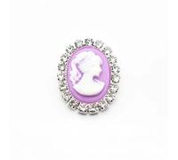 Boutons en strass imitation perle, Boutons métalliques strass 10 pièces 20mm par 25mm ovale Flatback multicolore couture de mariage(Color 46)