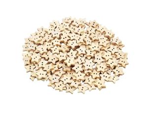 Boutons étoiles en bois avec 2 trous, 100 pièces, couture rustique, joli Mini bouton for vêtements de conception costumes Pour La Couture