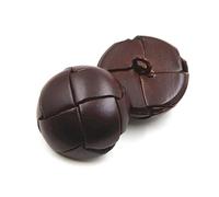 Boutons exquis, 5 boutons recouverts de cuir 15/18/20/23/25 mm Bouton en cuir marron noir for manteaux, vestes, boutons de couture, café, 25 mm(Coffee,23mm)