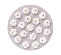 Boutons fantaisie ronds acrylique blancs 15x2,5mm, sachet de 20
