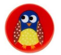 Boutons Hibou à queue Rouge 18 mm X 2 - Union Knopf(...) - Rouge G