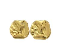Boutons Lot de 10 boutons métalliques irréguliers à texture froissée, dorés, argentés, abstraits, for manteaux et robes(Gold,25mm-0.98in-10pcs)
