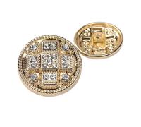 Boutons Lot de 10 boutons ronds sertis diamants et strass brillants, accessoires for vêtements pour la Couture(Gold,23.0mm)