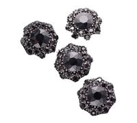 Boutons Lot de 4 boutons décoratifs en métal avec strass forme fleur for manteau, chemise, cardigan, col, robe, accessoires(JRB-A5736-2,17mm)