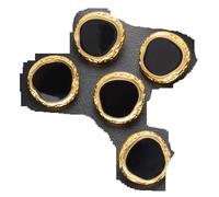 Boutons Lot de 5 boutons métalliques irréguliers en résine for manteaux, chemises, pulls, vêtements, décoratifs à coudre la main(Gold,23.0mm)