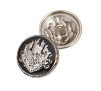 Boutons mercerie 10pcs 10/15/20/25mm Vintage Clothing Buttons 10mm Small For Shirt Sewing Accessories Golden For Coats pour bricolage(Black Silver,25mm-10pcs)