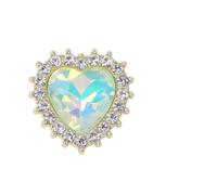 Boutons Mercerie Bouton décoratif en forme de cœur, plaque de fleur de couleur, boucle en alliage, accessoires de bijoux, matériaux strass DIY, 10 pièces(Color 6)