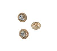 Boutons Mercerie Boutons ronds en strass 12,5/15/18/21 mm, décoration de bijoux, boutons métalliques dorés for vêtements, accessoires couture, bricolage(Clear gold,12.5mm 6pcs)