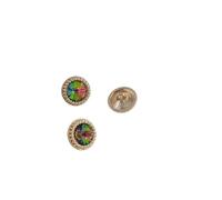 Boutons Mercerie Boutons ronds en strass 12,5/15/18/21 mm, décoration de bijoux, boutons métalliques dorés for vêtements, accessoires couture, bricolage(Multi gold,18mm 6pcs)